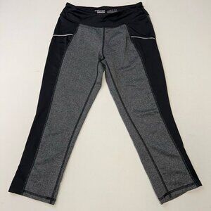 Head Womens Capri Pants Black White Stretch Herringbone Cropped Activewear XS